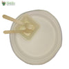 Set of 10 Round Plate 10"+ squr bowl 4"+small wood spoon+wooden fork Biodgrdble Compstbl tableware