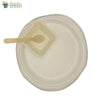 Set of 10 Round Plate 10"+ square bowl 4"+small wood spoon Biodegradable Compostable tableware