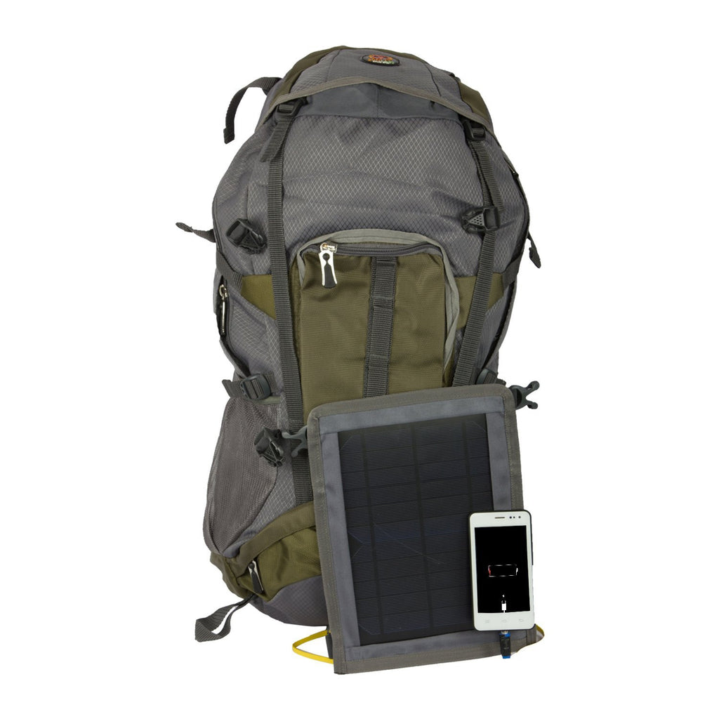 best backpacks for hiking solar panels Solar Trekking Backpack T005 with solar panel, battery bank and mobile – Recycle.Green