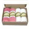 Gift Pack Organic Herbal Dyed Face Towel Cotton Terry Fabric 13" x 13" set of 4 (2 colours x 2) 4 colour combinations