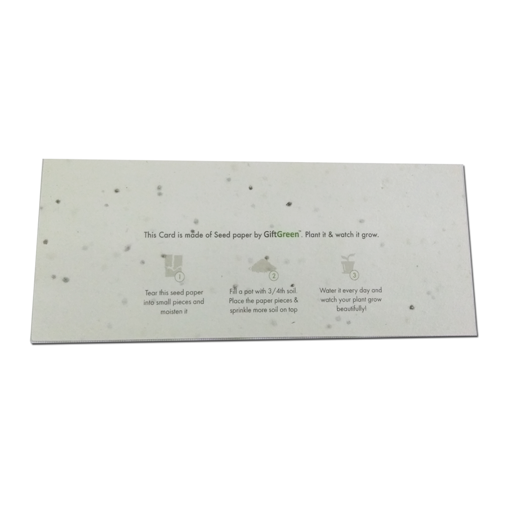 Recycled Plantable Paper Wedding/Invitation Card 8.35 x 3.45 inches(100 Cards)