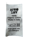 Product Tag label made out of recycled cotton fabric.