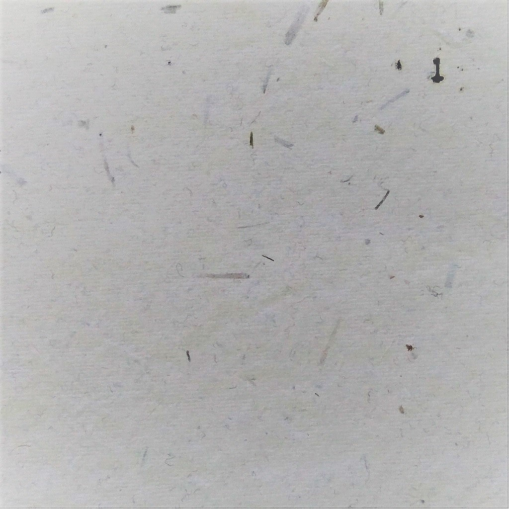 White thick card paper hand made khadi (cotton waste) with grass petals set of 5