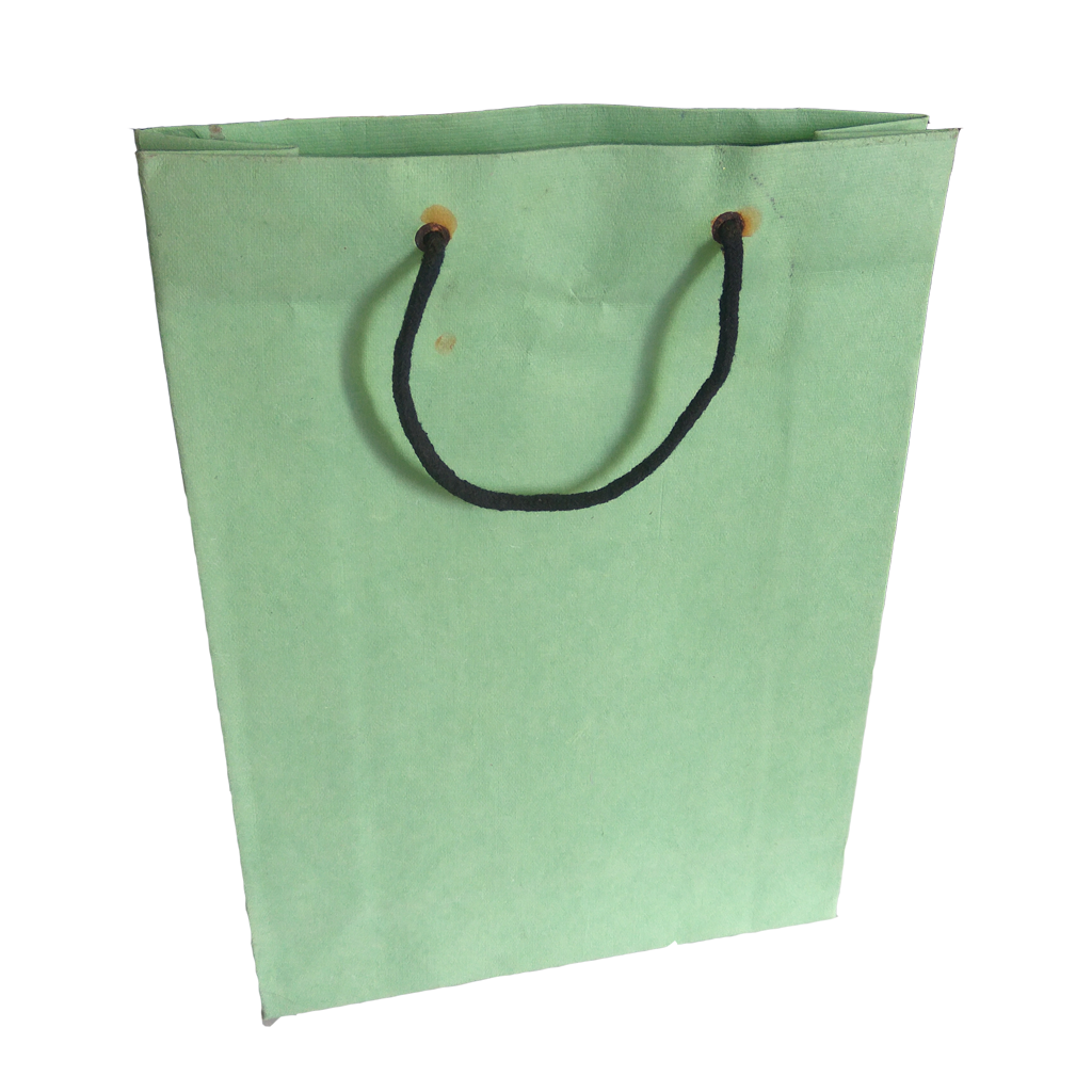 Shopping Bag made of cotton waste khadi card paper 15 x 11 set of Recycle.Green