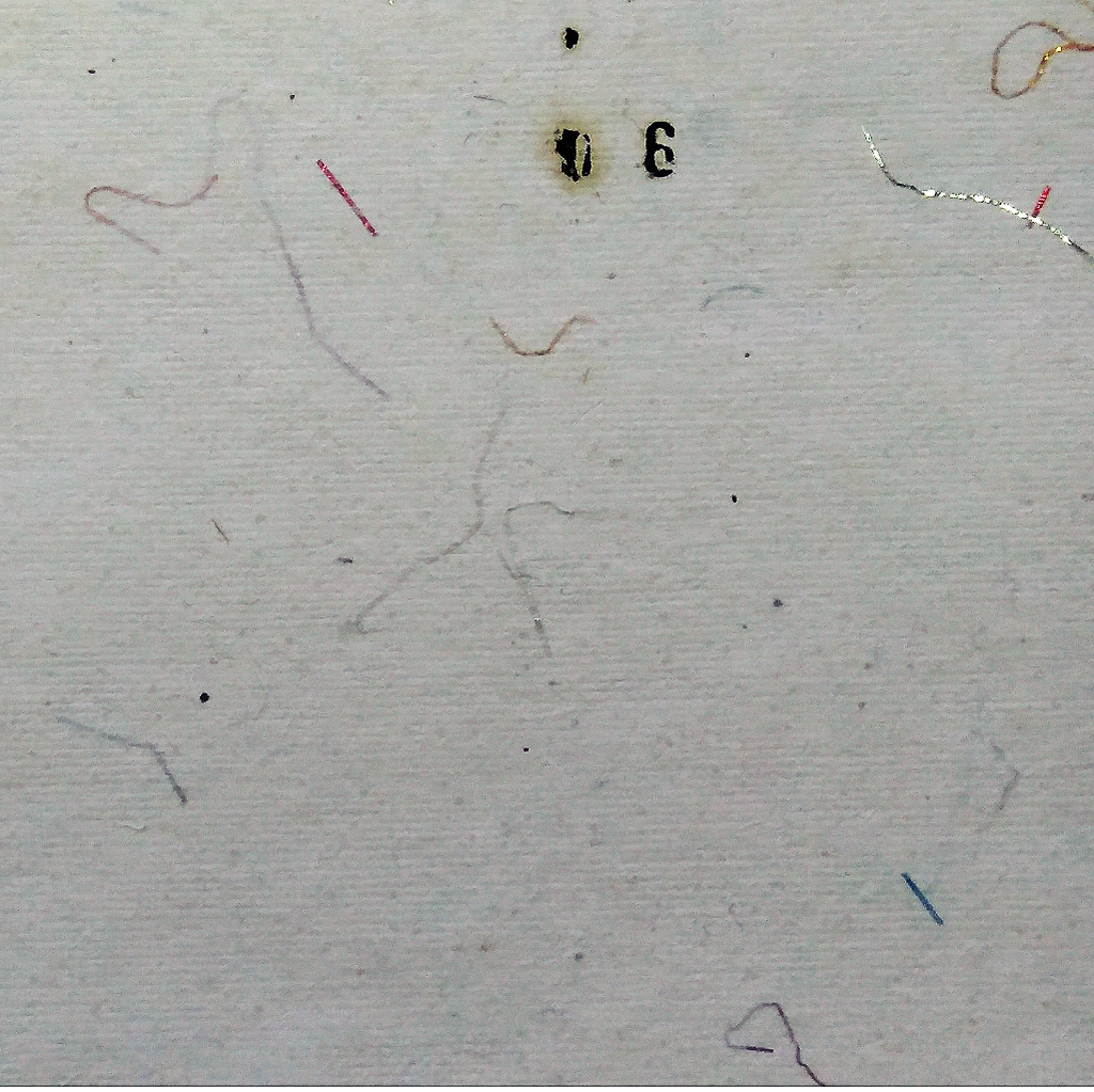 White thin paper hand made khadi (cotton waste) with golden silver strings set of 5