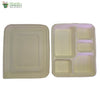 Biodegradable Compostable Sugarcane Bagasse rectangle Plate 5 compartments+lid 11x8.5" (Set of 25)