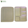 Biodegradable Compostable Sugarcane Bagasse rectangle Plate 5 compartments+lid 11x8.5" (Set of 25)